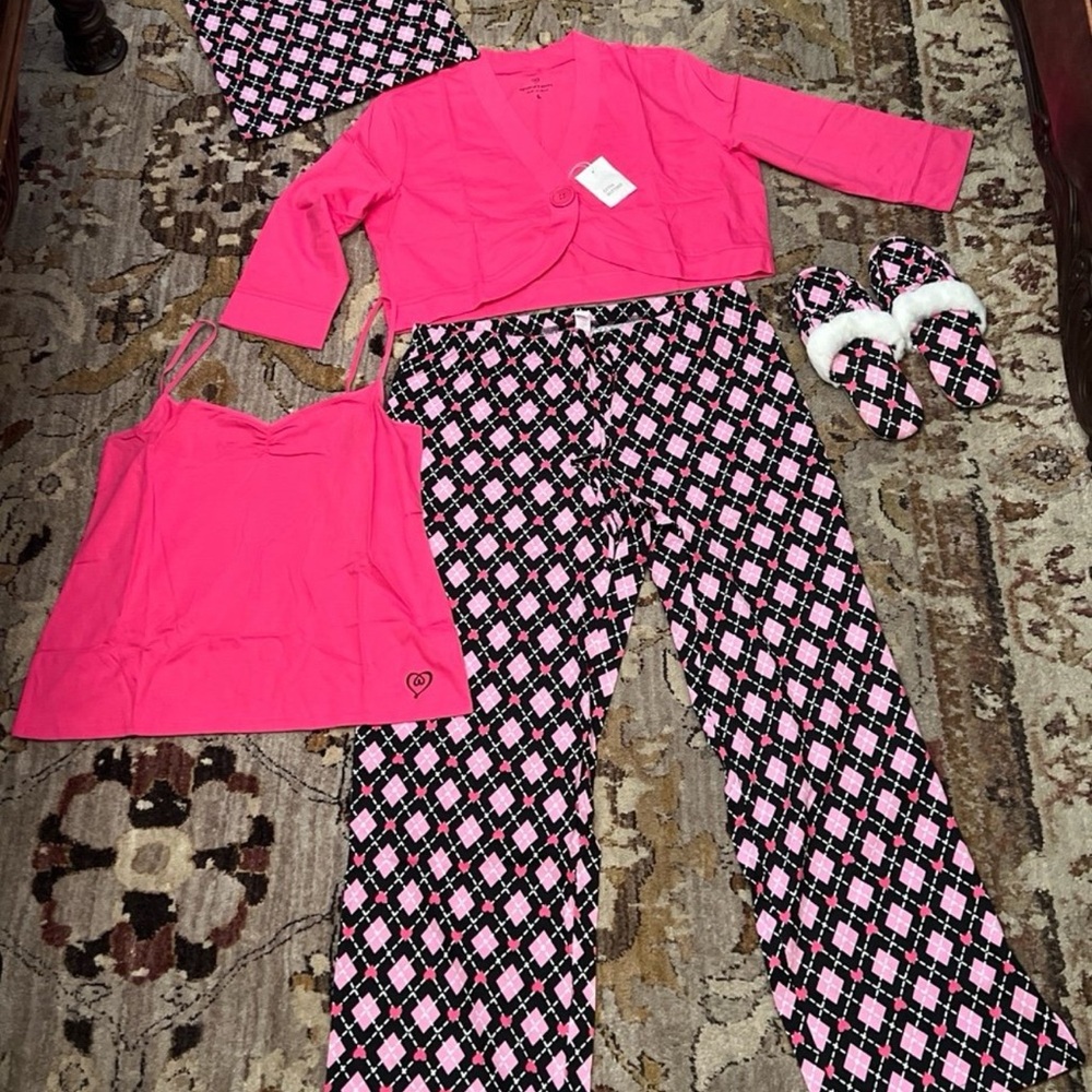 Pink and Black Victoria Secret Pajama Set